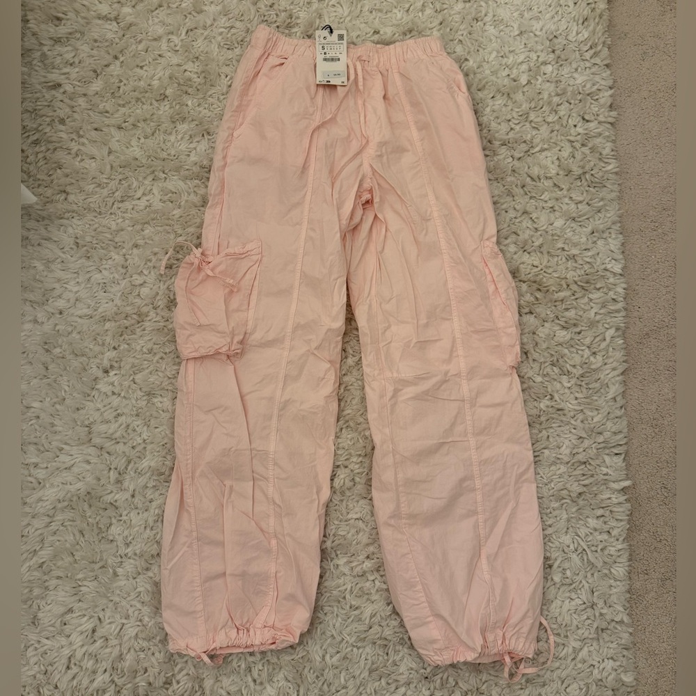 Zara Light Pink Parachute Pants / Size S - Picture 2 of 5